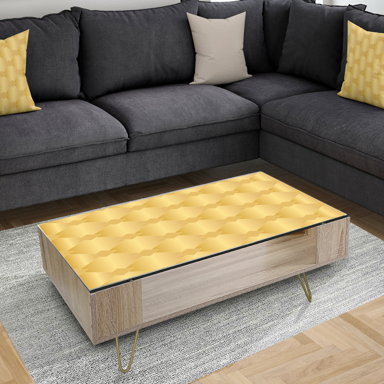 Golden Geometric I - Glam Coffee Table