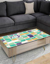 geometric pattern with leaves and flowers - Glam Coffee Table