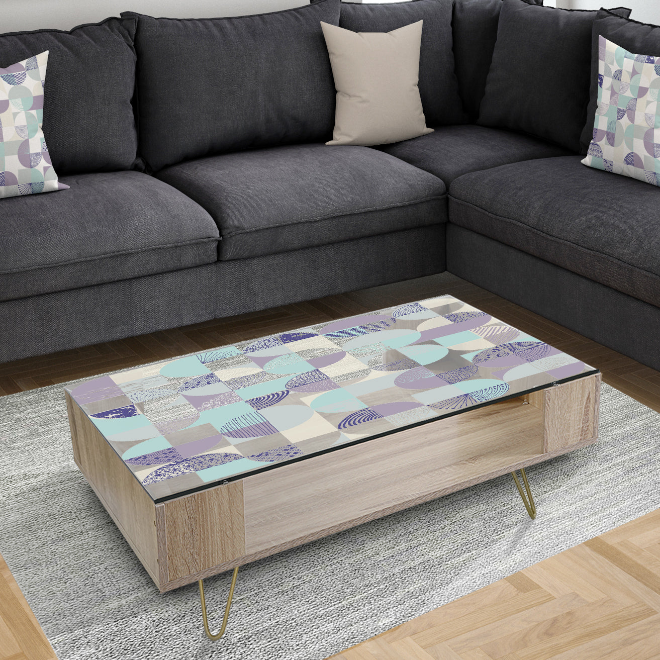 Retro Geometric Design IV - Vintage Coffee Table