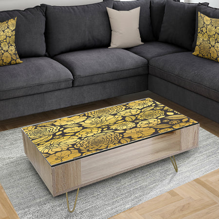 Golden Floral II - Glam Coffee Table