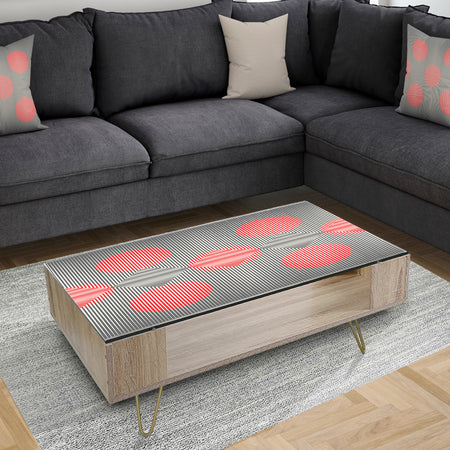 Modern Circle and Line Geometric Pattern - Glam Coffee Table