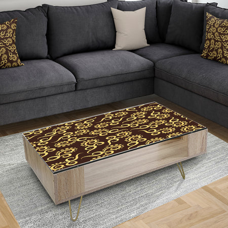Gold and Black Swirl II - Glam Coffee Table