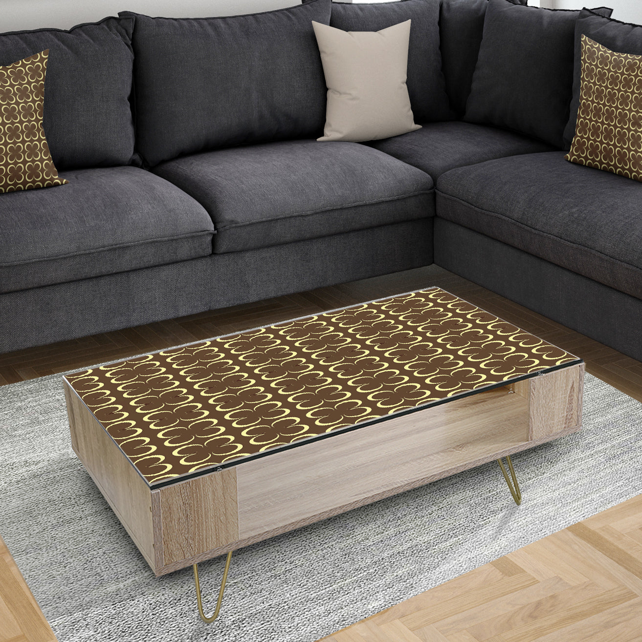 Floral Retro Pattern II - Glam Coffee Table
