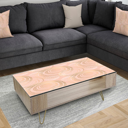 Rose Gold Abstract Geometry Luxury - Glam Coffee Table