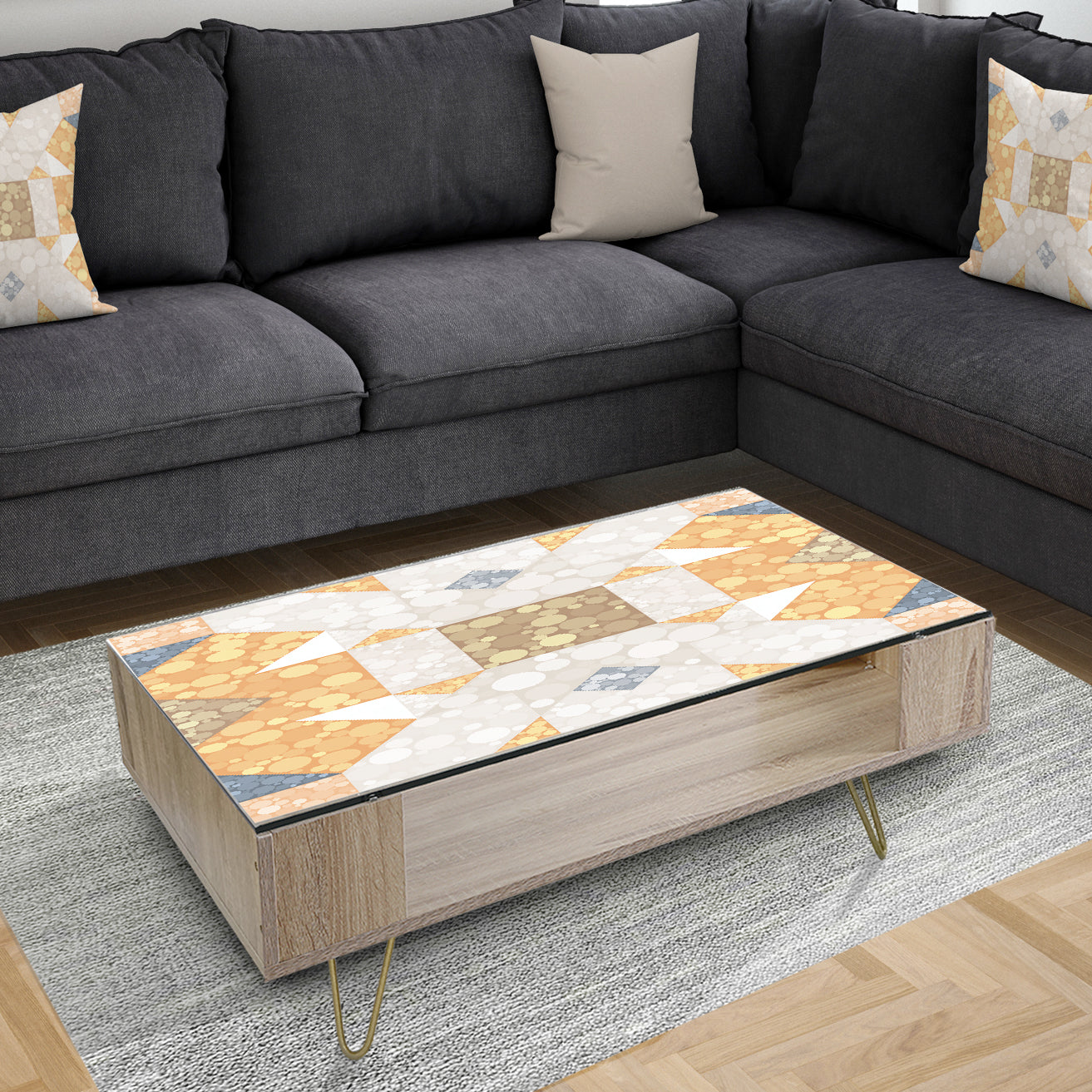 Geometric Retro Design I - Glam Coffee Table
