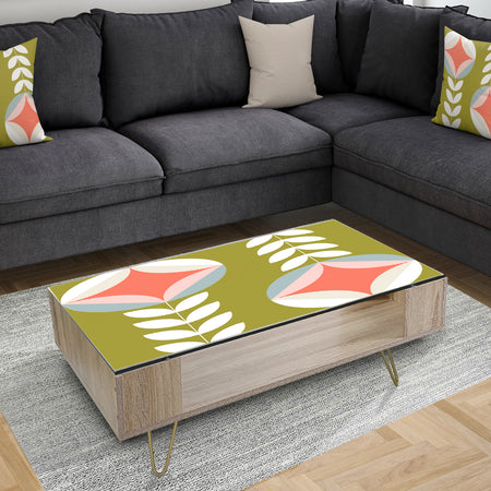 Retro Botanical Pattern I - Glam Coffee Table