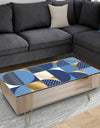 Retro Luxury Waves In Gold and Blue IV - Glam Coffee Table