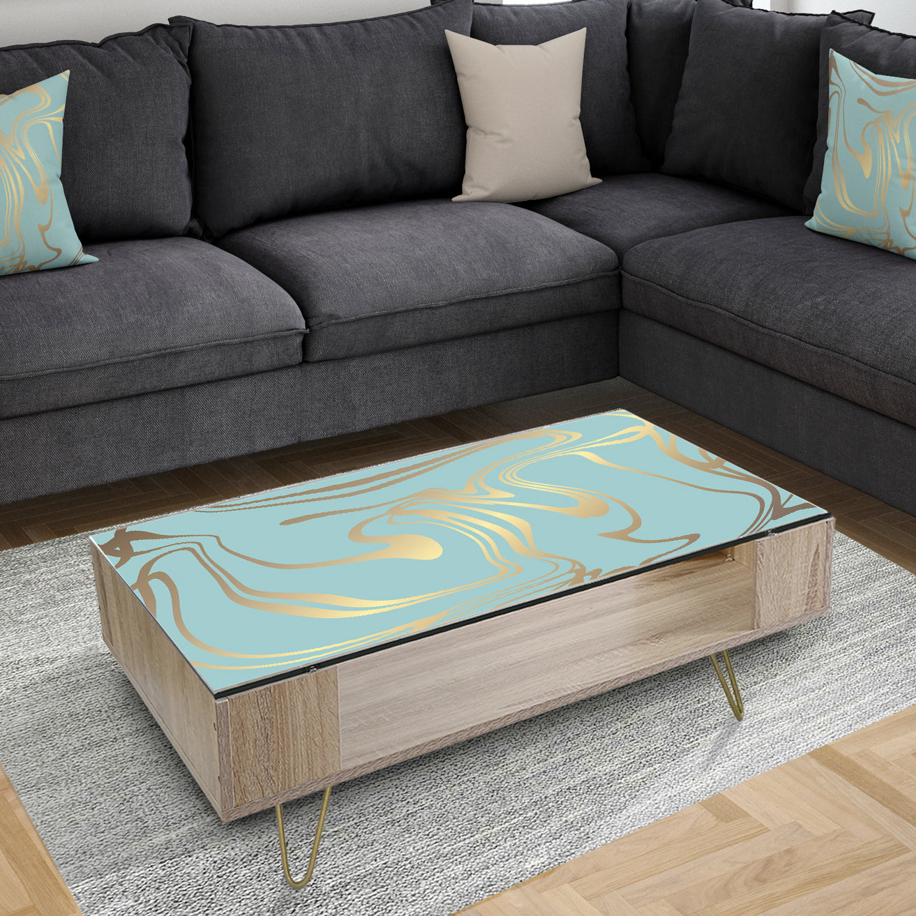 Golden Marble Design I - Glam Coffee Table