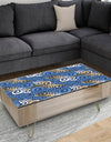 Retro Luxury Waves In Gold and Blue III - Glam Coffee Table