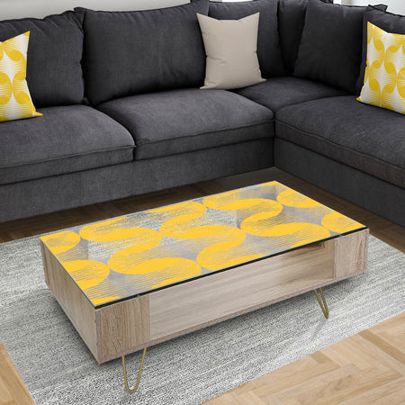Abstract Retro Geometric Pattern IV - Glam Coffee Table