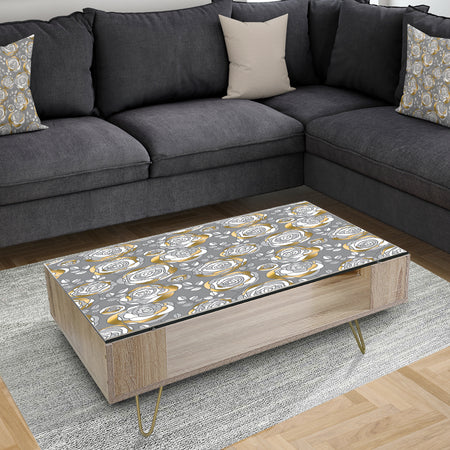 Golden Rose Flowers - Glam Coffee Table