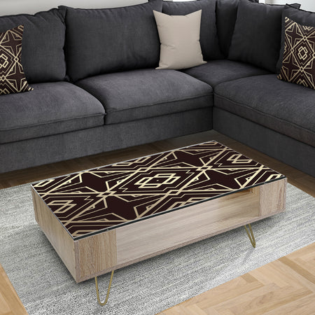 Gold and Black Art Deco Pattern - Glam Coffee Table
