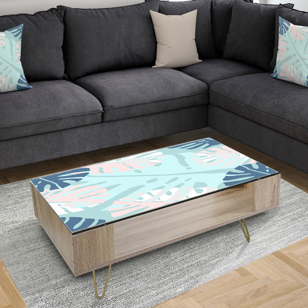 Retro Floral Pattern II - Glam Coffee Table