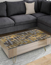 Gold Checkered Pattern I - Glam Coffee Table