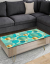 Gold and Blue Dynamics III - Glam Coffee Table