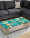 Gold and Blue Dynamics I - Glam Coffee Table