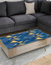 Retro Luxury Waves In Gold and Blue IX - Glam Coffee Table