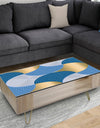 Retro Luxury Waves In Gold and Blue X - Glam Coffee Table