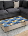 Retro Luxury Waves In Gold and Blue VIII - Glam Coffee Table