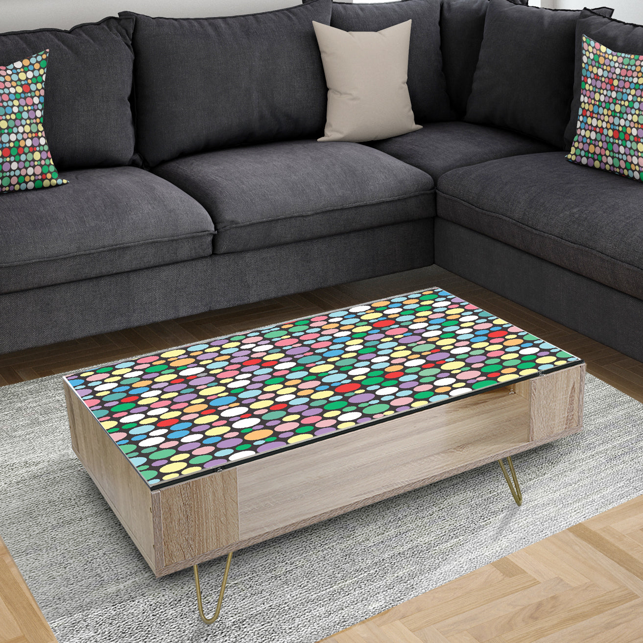 Retro Pattern Abstract Design XII - Modern Coffee Table