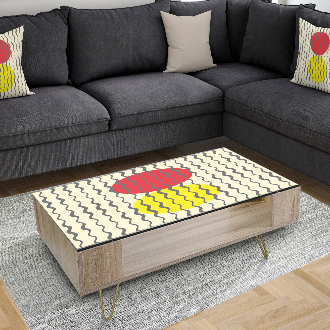 Wave Pattern - Glam Coffee Table