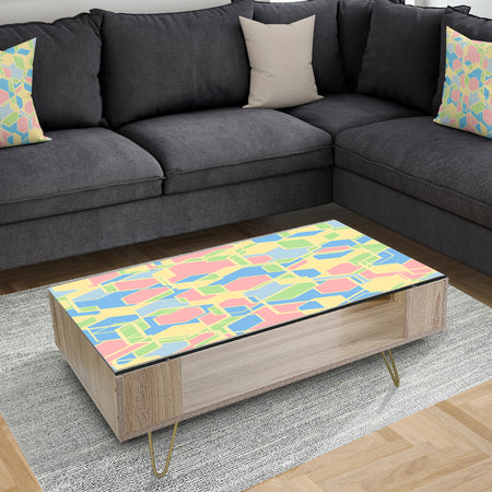 Geometrical Pastel Abstract II - Glam Coffee Table