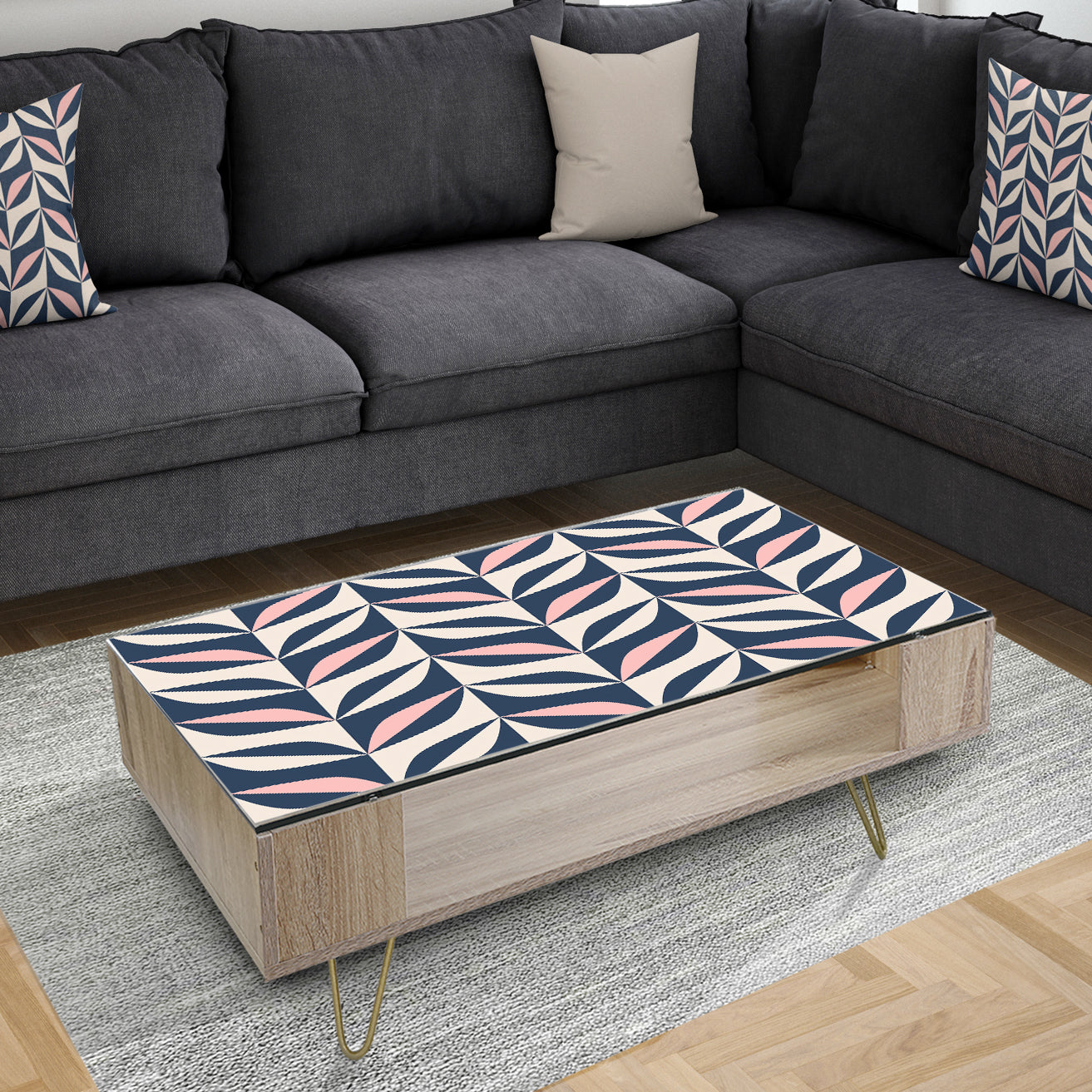Floral Retro Botanical Pattern III - Glam Coffee Table