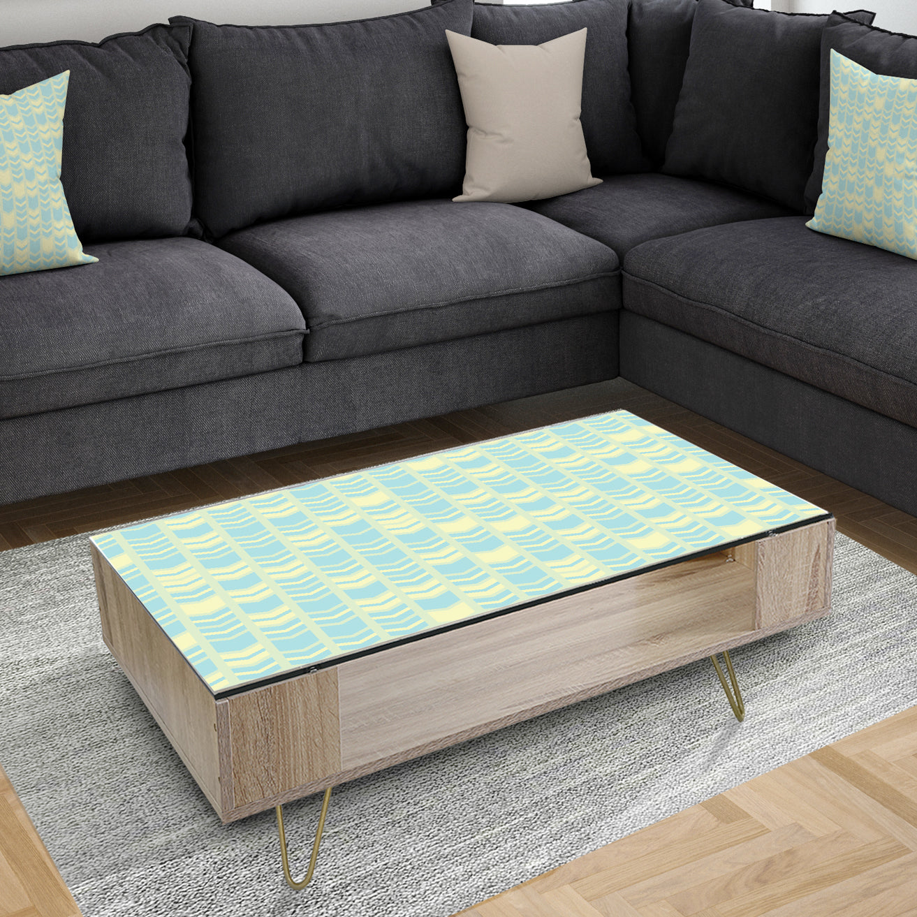 Retro Pattern Abstract Design XI - Modern Coffee Table