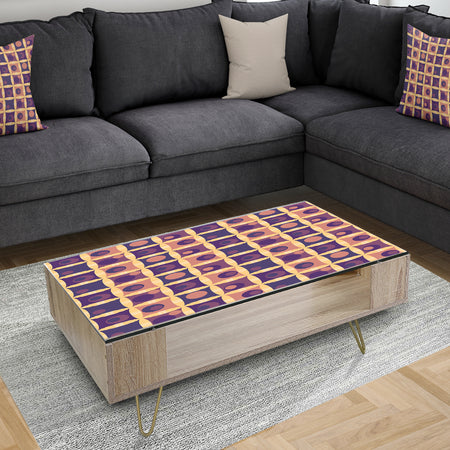 Retro Grid in Orange - Glam Coffee Table