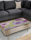 Purple Retro Fantasy Flowers - Traditional Coffee Table