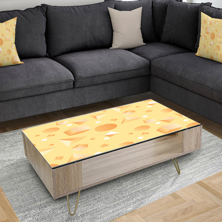 Minimal Yellow Geometrical Shapes - Glam Coffee Table