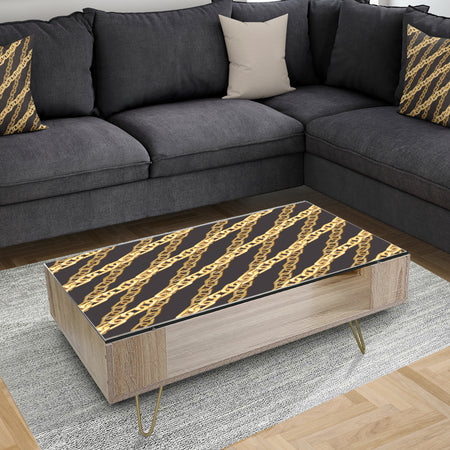 Golden ZigZag Chain - Glam Coffee Table