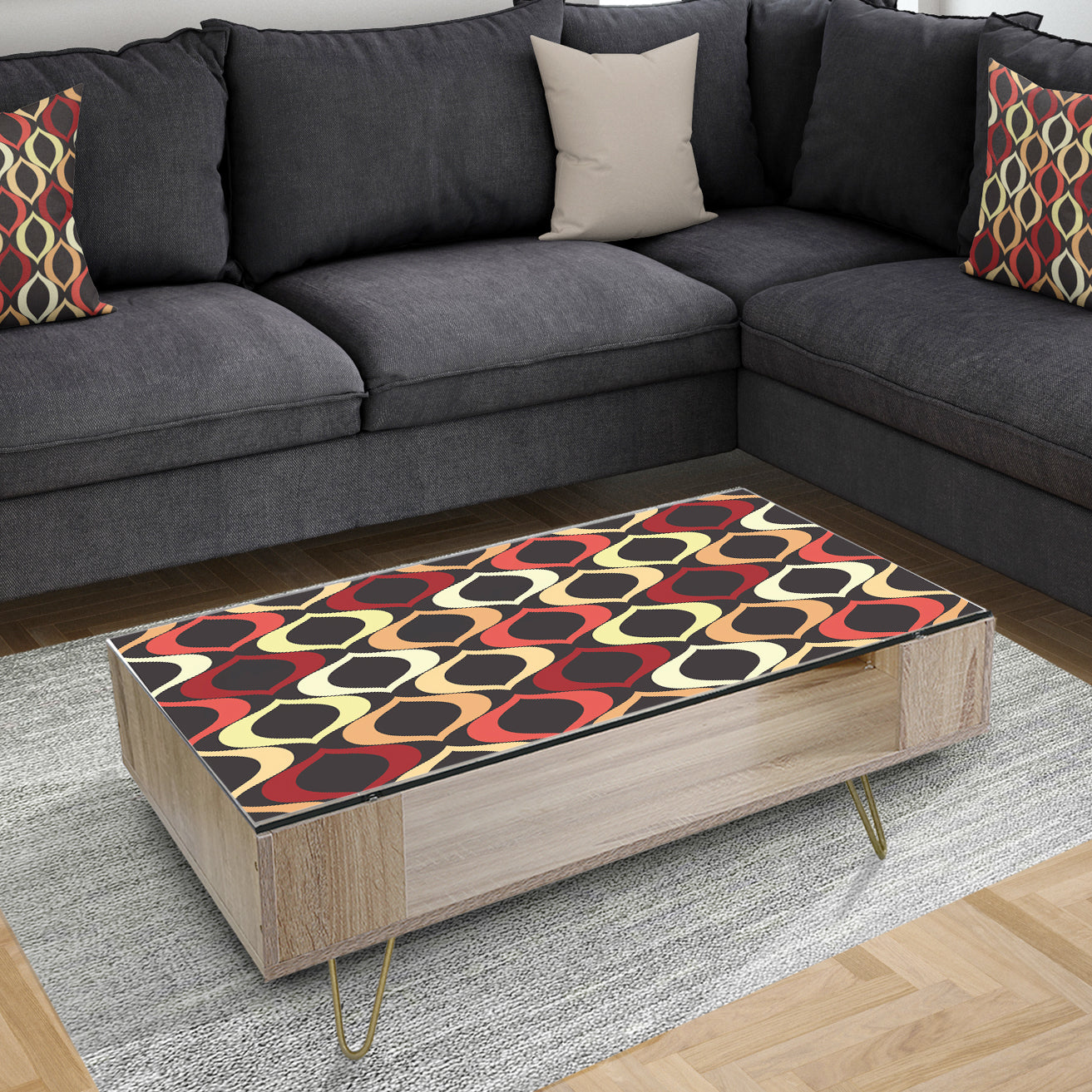 Abstract Retro Geometrical Design VIII - Modern Coffee Table