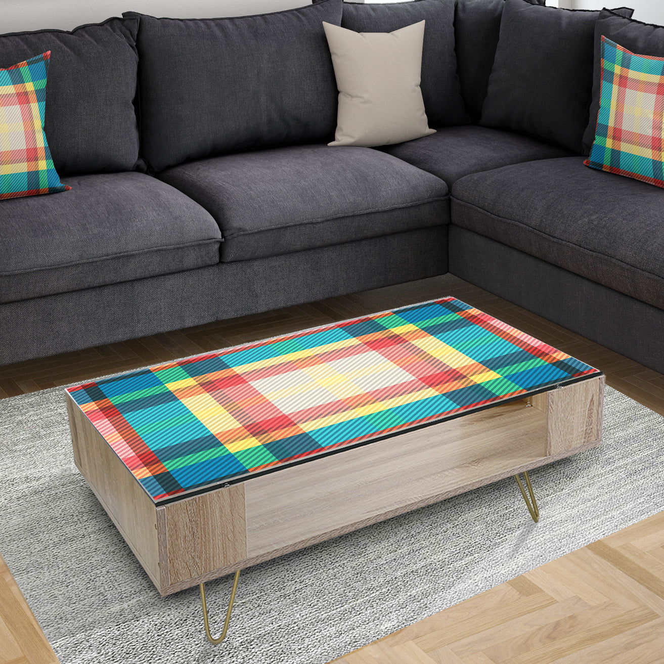 Tartan Geometrical Texture III - Glam Coffee Table