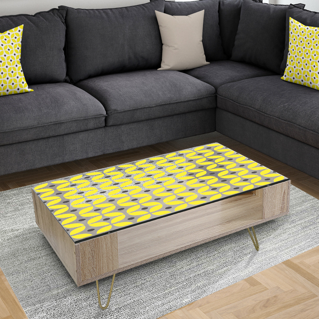 Retro Geometric Design I - Glam Coffee Table