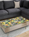 Summer meadow pattern, black silhouettes - Glam Coffee Table