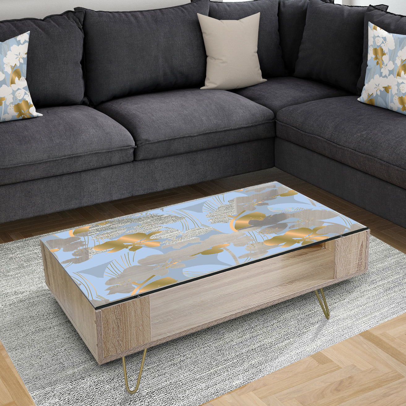 Orchid blossom color pattern - Glam Coffee Table