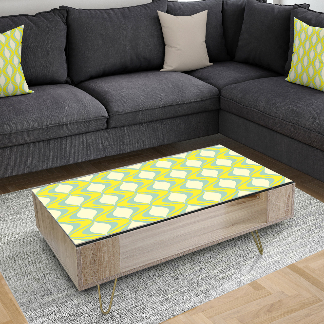 Abstract Retro Geometrical Design III - Modern Coffee Table