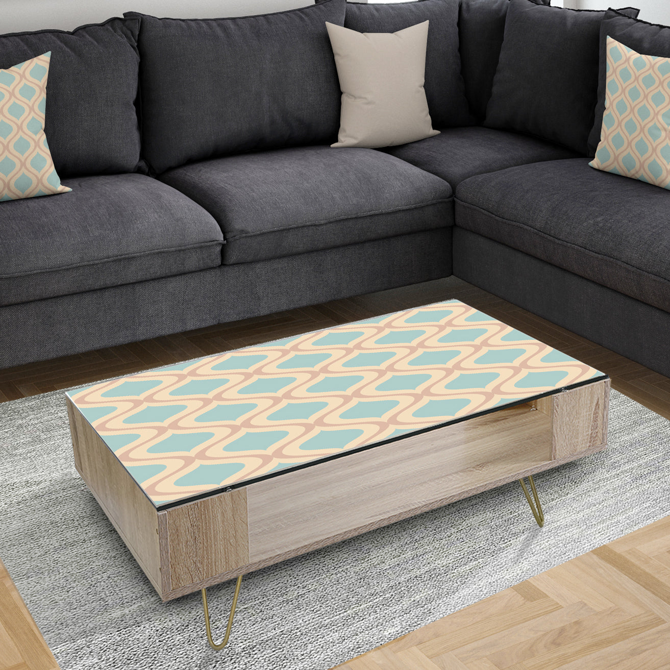 Abstract Retro Geometrical Design V - Modern Coffee Table