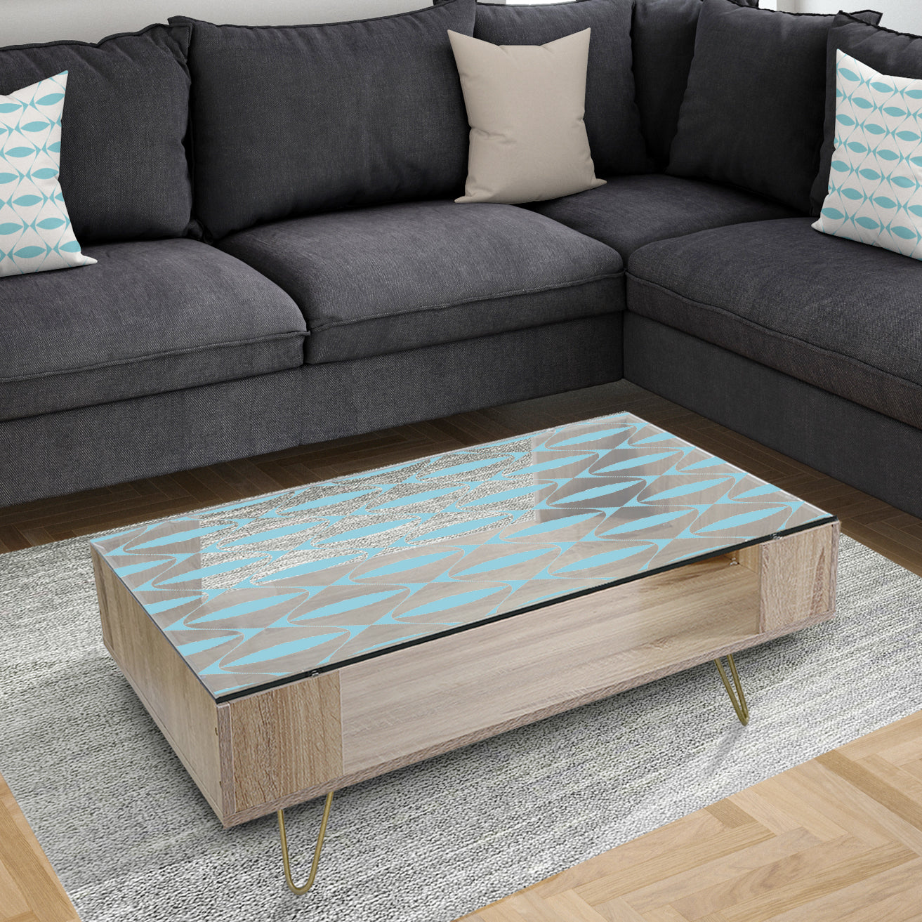 Abstract Retro Geometrical Design III - Glam Coffee Table