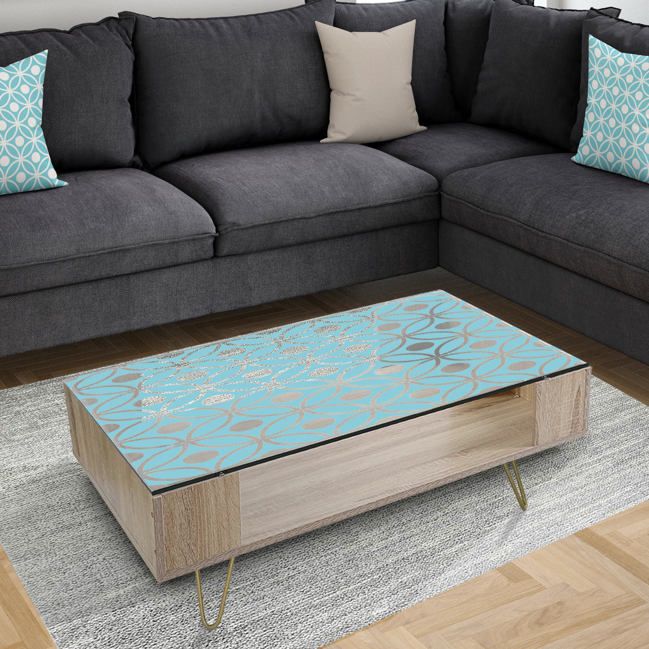 Retro Pattern Abstract Design IV - Modern Coffee Table