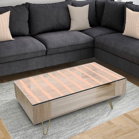 Retro Abstract Lines Pattern - Glam Coffee Table