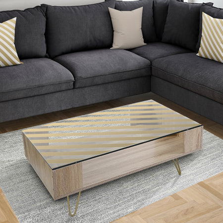Gold Diagonal - Glam Coffee Table