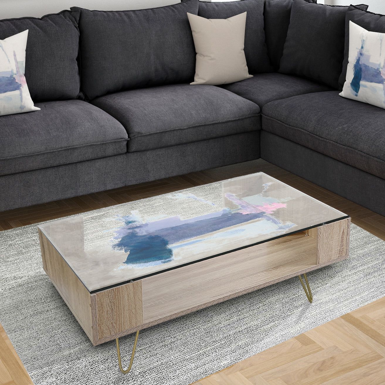 Blue Interlude - Transitional Coffee Table