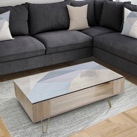 Purple Geometric Bridge II - Transitional Coffee Table
