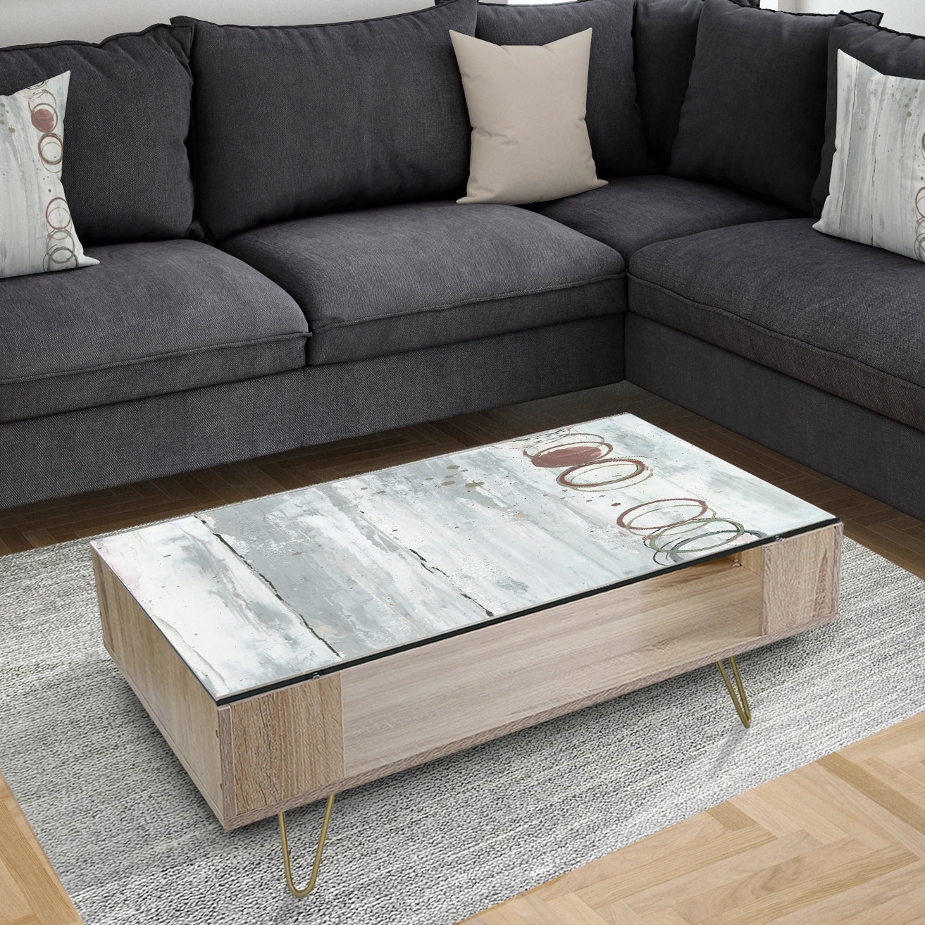 Whitewashed Chinchilla - Traditional Coffee Table