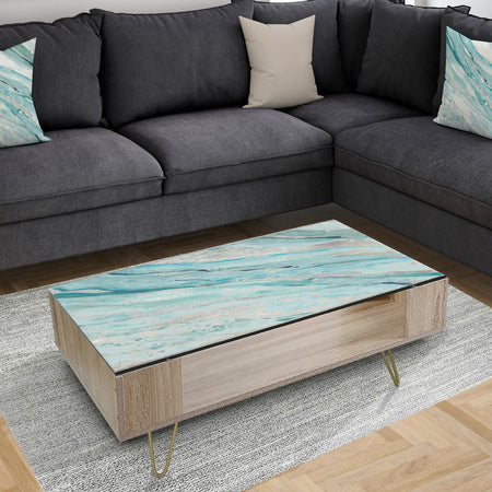 Silver Springs I Blue Green - Traditional Coffee Table