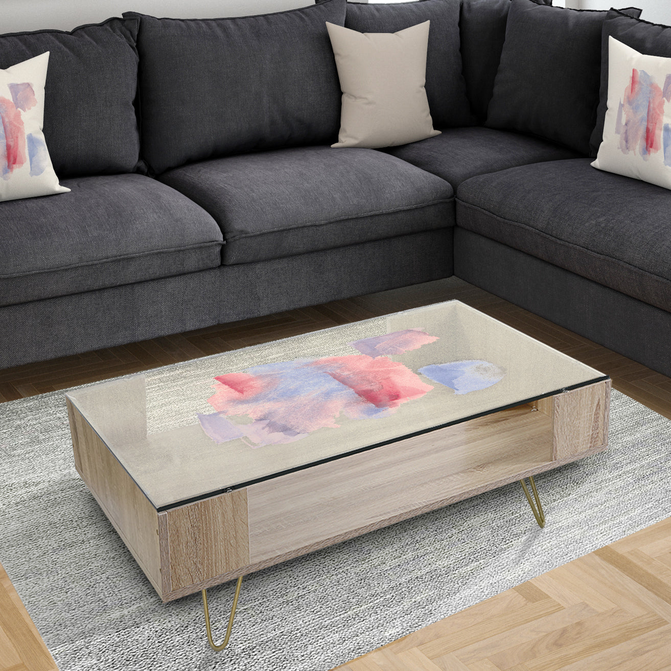 geometric Pastel I - Transitional Coffee Table