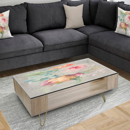 Multicolor French Bouquet II - Traditional Coffee Table