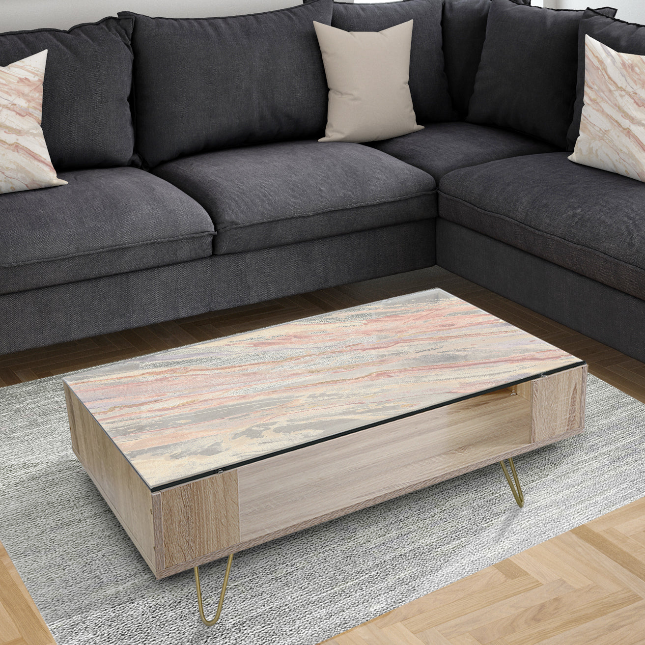 Copper Dreams watercolor - Transitional Coffee Table